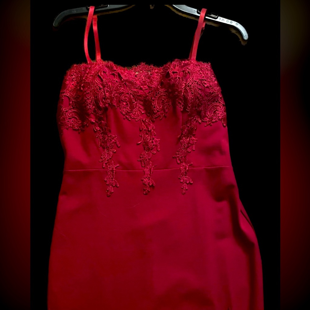 Sexy Lace bodycon red dress